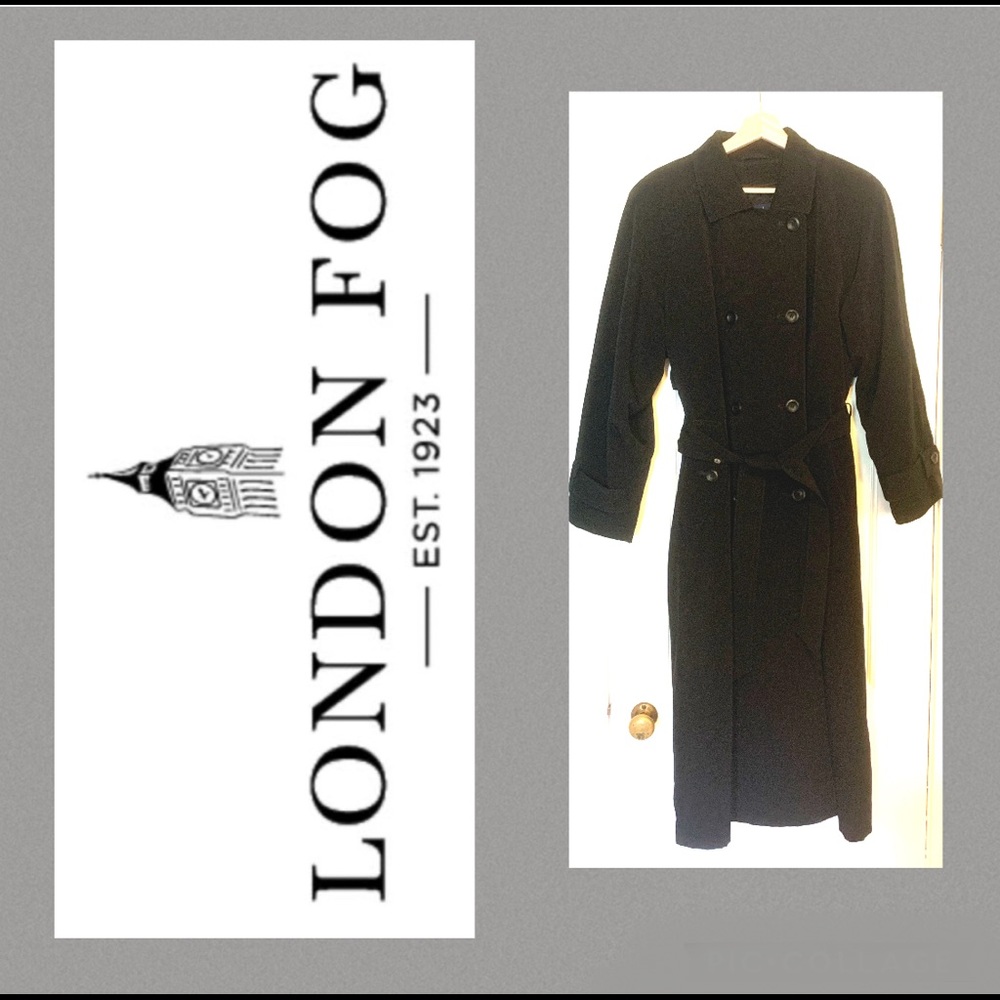 London Fog Limited Edition Black Trench Coat With Quilted Zip Out Liner